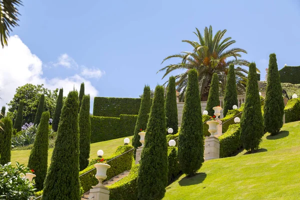 Bahai Gardens Świętej Świątyni Wiary Bahai Zbudowany Górze Karmel Hajfie — Zdjęcie stockowe