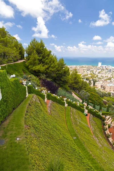 Bahai Gardens Temple Sacré Foi Bahai Construit Sur Mont Carmel — Photo