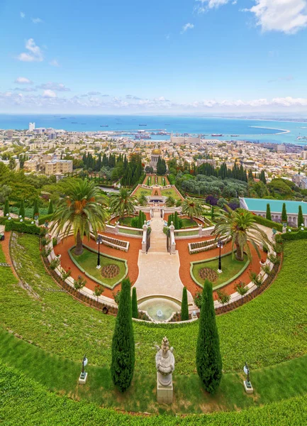 Jardins Bahai Templo Sagrado Bahai Construído Monte Carmelo Haifa Israel — Fotografia de Stock
