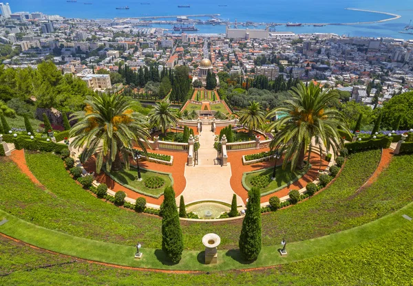 Haifa Srail Haziran 2018 Bahai Bahçeleri Kutsal Bir Tapınak Mount — Stok fotoğraf