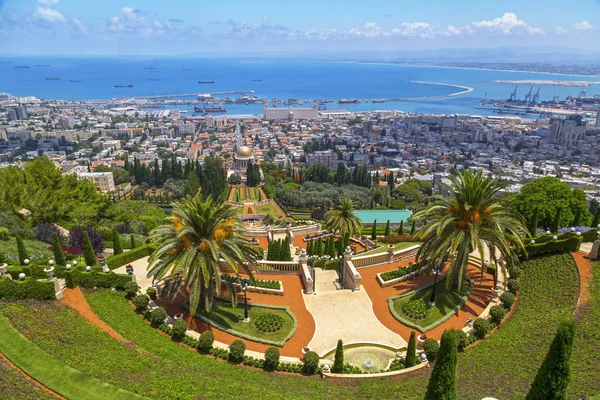 Haifa Israel June 2018 Bahai Gardens Holy Temple Bahai Faith — Stock Photo, Image
