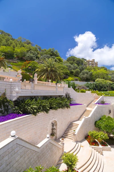 Haifa Israel Junio 2018 Paisaje Urbano Haifa Jardines Bahai Santuario —  Fotos de Stock