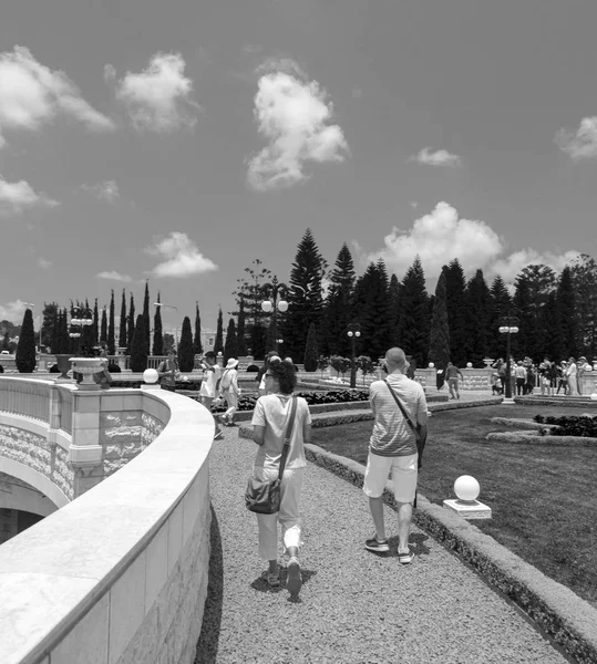 Haifa Israel June 2018 Haifa Cityscape Bahai Gardens Shrine Bab — Stock Photo, Image