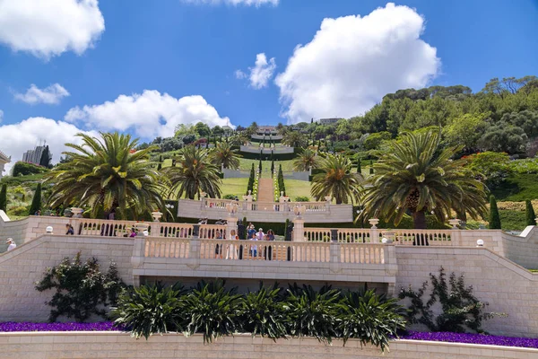 Haifa Israel June 2018 Haifa Cityscape Bahai Gardens Shrine Bab — Stock Photo, Image