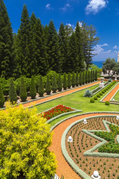 Bahai Gardens Shrine Bab Holy Pilgrimage Bahai Believers Built Mount — Stock Photo, Image