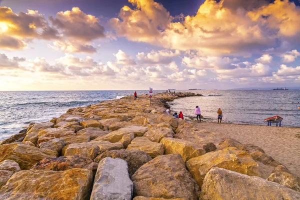 Haifa Israele Giugno 2018 Scena Del Tramonto Con Paesaggio Nuvoloso — Foto Stock