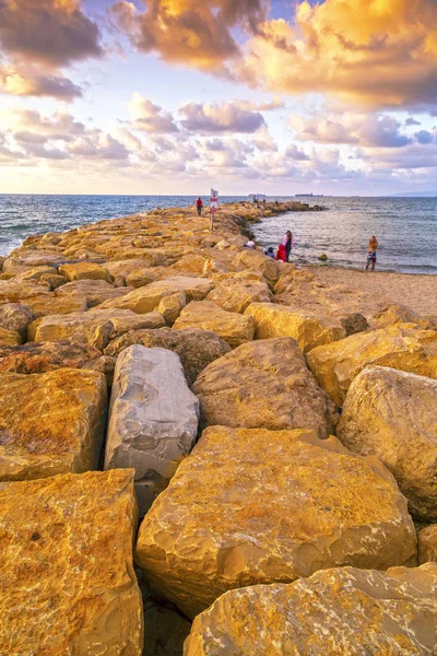 Хайфа Израиль Июня 2018 Года Сцена Облаками Над Горизонтом Средиземноморского — стоковое фото