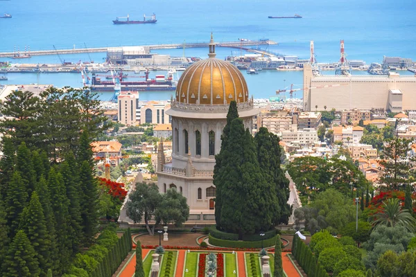 Haifa Israel Junio 2018 Paisaje Urbano Haifa Jardines Bahai Santuario —  Fotos de Stock