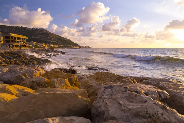 Haifa Israel June 2018 Sunset Scene Cloudscape Horizon Mediterranean Coast — Stock Photo, Image