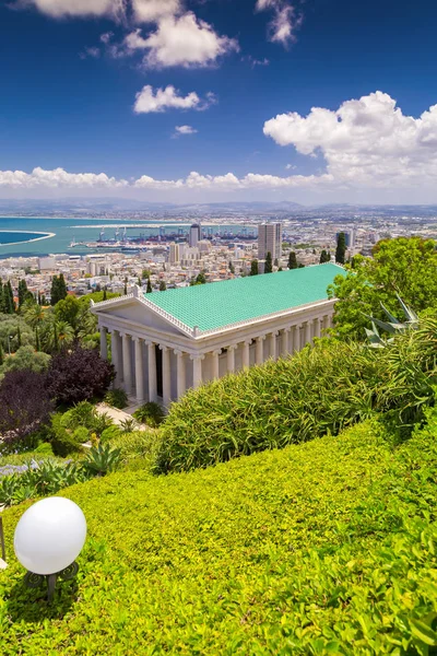 Haifa Srail Haziran 2018 Haifa Cityscape Bahai Bahçeleri Tapınak Bab — Stok fotoğraf