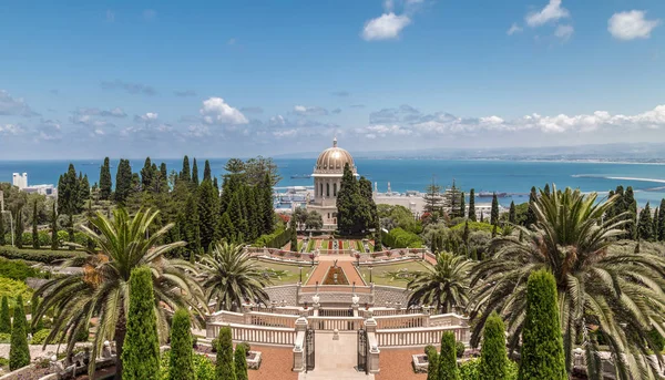 Haifa Srail Haziran 2018 Haifa Cityscape Bahai Bahçeleri Tapınak Bab — Stok fotoğraf