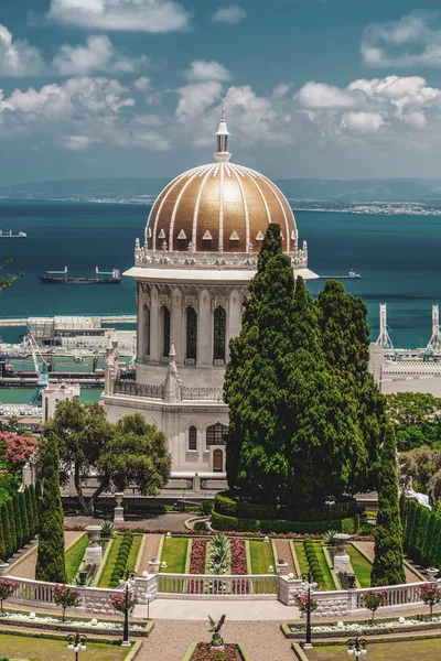 Haifa Israel Junio 2018 Paisaje Urbano Haifa Jardines Bahai Santuario —  Fotos de Stock