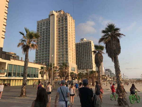 Tel Aviv Israel Junho 2018 Passeio Marítimo Tel Aviv Moradores — Fotografia de Stock