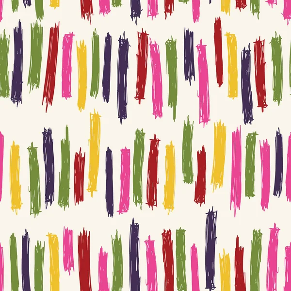 Naadloze Patroon Ontwerp Met Slordig Doodle Stripe Blokken Abstracte Achtergrond — Stockvector