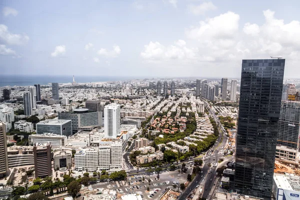 Tel Aviv Yafo Israel June 2018 Aerial View Buildings Streets — Stock Photo, Image