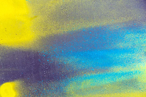 Renkli Sprey Boya Splatters Ayrıntılı Duvarda Doku Arka Kapatmak — Stok fotoğraf