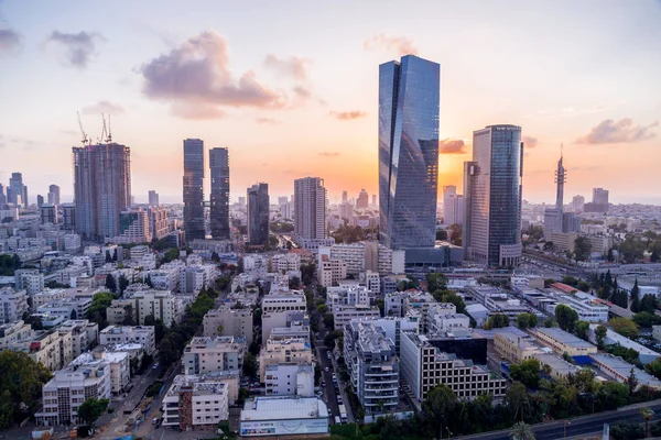 Tel Aviv Yafo Izrael Června 2018 Letecký Pohled Budovy Ulice — Stock fotografie