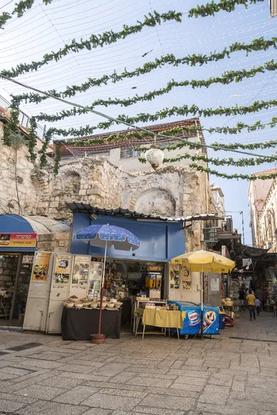 Jeruzalém Izrael Června 2018 Starý Bazar Starých Úzkých Uliček Starého — Stock fotografie