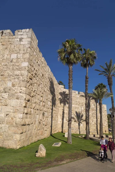 Jerusalén Israel Junio 2018 Vista Panorámica Las Murallas Ciudad Vieja — Foto de Stock