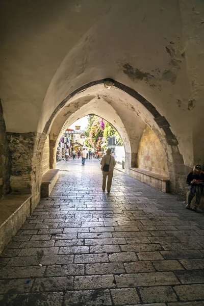 Gerusalemme Israele Giugno 2018 Antiche Strade Edifici Nella Città Vecchia — Foto Stock