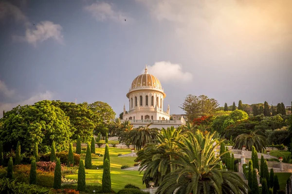 Haifa Israel Junho 2018 Bahai Gardens Templo Sagrado Bahai Construído — Fotografia de Stock
