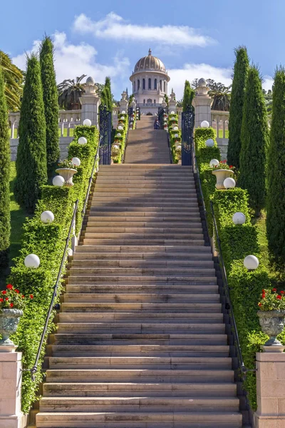 Bahai Gardens Świętej Świątyni Wiary Bahai Zbudowany Górze Karmel Hajfie — Zdjęcie stockowe