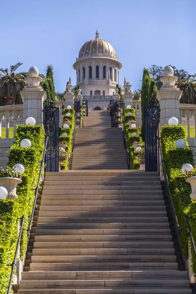 Bahai Zahrady Svatého Chrámu Bahai Víra Postavená Mount Carmel Haifě — Stock fotografie