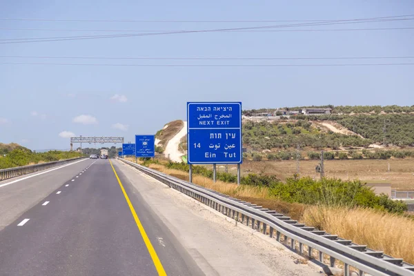 Jeruzalém Haifa Izrael Červen 2018 Dálniční Známky Vozidla Provozu Jeruzaléma — Stock fotografie
