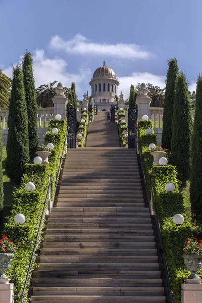 Bahai Gardens Świętej Świątyni Wiary Bahai Zbudowany Górze Karmel Hajfie — Zdjęcie stockowe