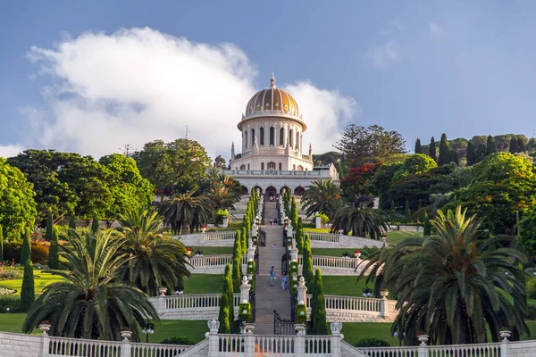 Haifa Srail Haziran 2018 Bahai Bahçeleri Kutsal Bir Tapınak Mount — Stok fotoğraf