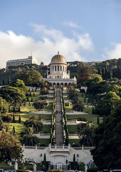 Haifa Srail Haziran 2018 Bahai Bahçeleri Kutsal Bir Tapınak Mount — Stok fotoğraf