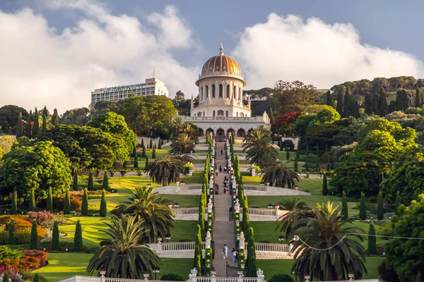 Haifa Israel Junho 2018 Bahai Gardens Templo Sagrado Bahai Construído — Fotografia de Stock