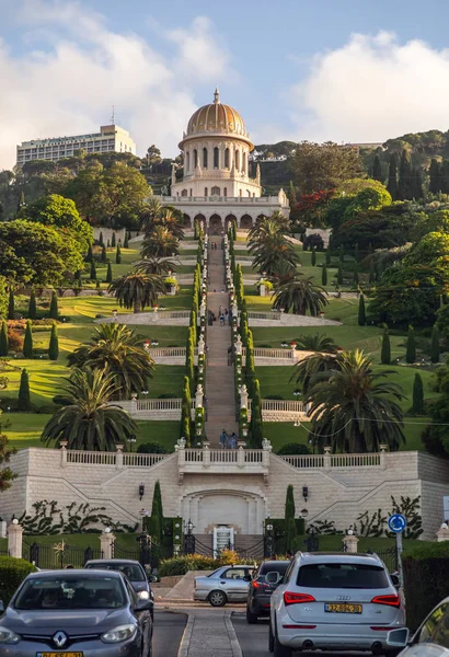 Haifa Srail Haziran 2018 Bahai Bahçeleri Kutsal Bir Tapınak Mount — Stok fotoğraf