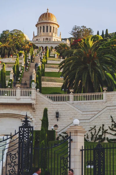 Haifa Israel Junio 2018 Jardines Bahai Templo Sagrado Bahai Construido —  Fotos de Stock