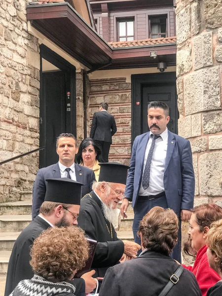 Istanbul Turkey October 2018 Bartholomew Ecumenical Patriarch Constantinople Greeting Group — Stock Photo, Image