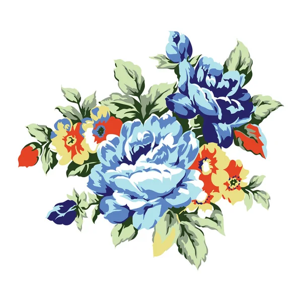 Elemento Design Rosas Vintage Ilustração Ornamento Floral Clássico — Vetor de Stock