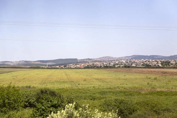 Vista Una Aldea Árabe Palestina Cisjordania Desde Carretera Israelí Jerusalén — Foto de Stock