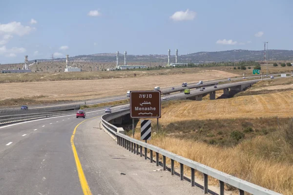 Jeruzalém Haifa Izrael Červen 2018 Dálniční Známky Vozidla Provozu Jeruzaléma — Stock fotografie