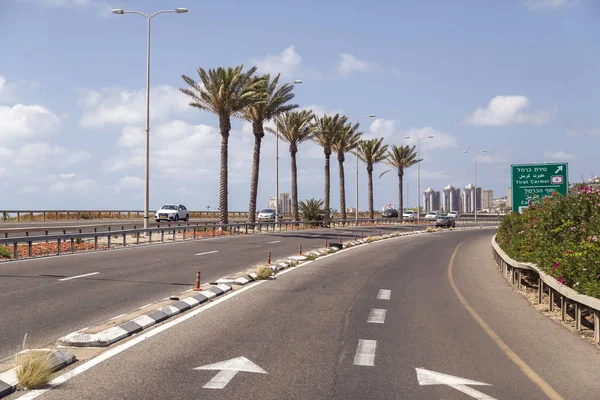 Jerusalem Haifa Israel June 2018 Highway Signs Vehicles Traffic Jerusalem — Stock Photo, Image