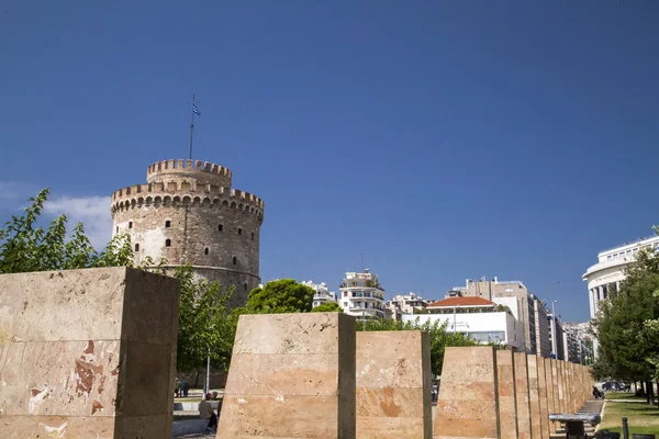 Thessaloniki Yunanistan Temmuz 2018 White Tower Selanik Yunanistan Ege Denizi — Stok fotoğraf