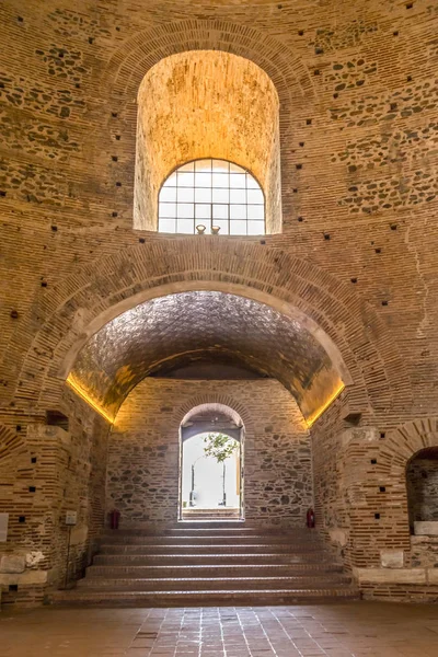 Vista Interior Rotonda Iglesia Agiou Gerogiou Templo Antiguo Thessaloniki Grecia — Foto de Stock