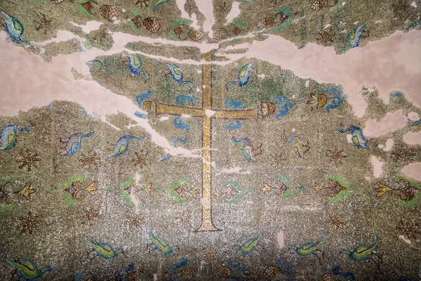 Bross Mozaika Rotundy Nebo Ajos Jorjos Církve Starověkého Chrámu Thessaloniki — Stock fotografie