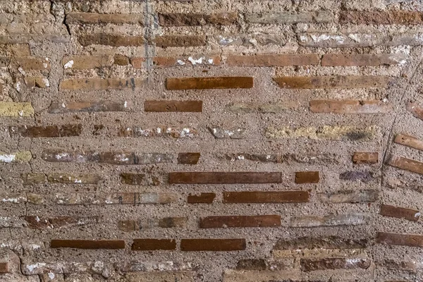Antike Byzantinische Ziegelmauer Fragment Eines Antiken Griechischen Gebäudes — Stockfoto