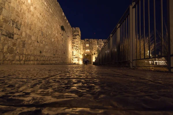 Древние Улицы Здания Старом Городе Иерусалима Яффские Ворота Одни Самых — стоковое фото