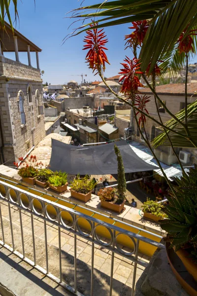 Jerusalén Israel Junio 2018 Vista Exterior Desde Hospicio Austriaco Hacia —  Fotos de Stock