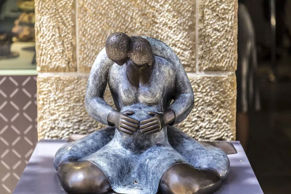Escultura Exibida Avenida Mamilla Perto Portão Jaffa Jerusalém — Fotografia de Stock