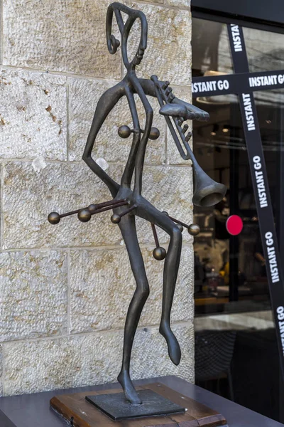 Jerusalem Israel June 2018 Sculpture Displayed Shopping Street Alrov Mamilla — Stock Photo, Image