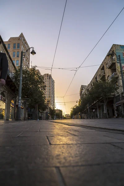 Ιερουσαλήμ Ισραήλ Ιουνίου 2018 Θέα Από Jaffa Street Πέτρινα Κτίρια — Φωτογραφία Αρχείου