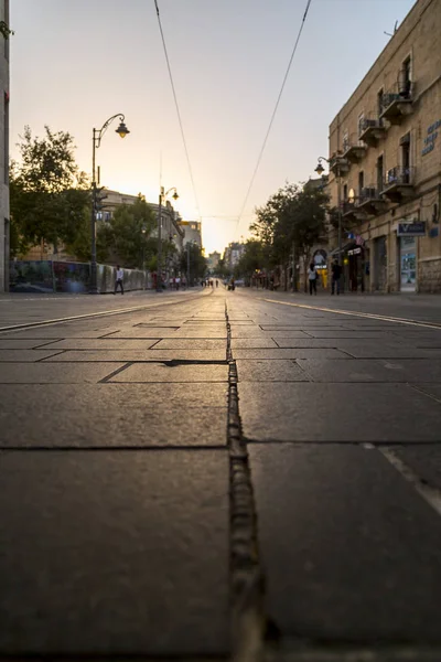 Jerusalem Israël Juni 2018 Uitzicht Vanaf Jaffa Street Met Stenen — Stockfoto