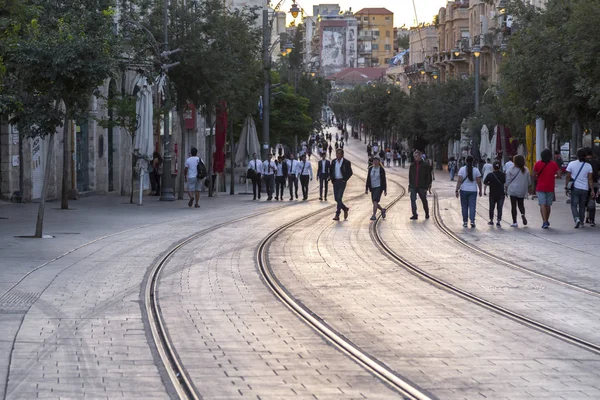 Jerusalém Israel Junho 2018 Vista Jaffa Street Com Edifícios Pedra — Fotografia de Stock